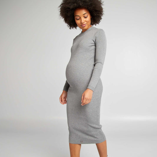 Vestido largo maternidad GRIS