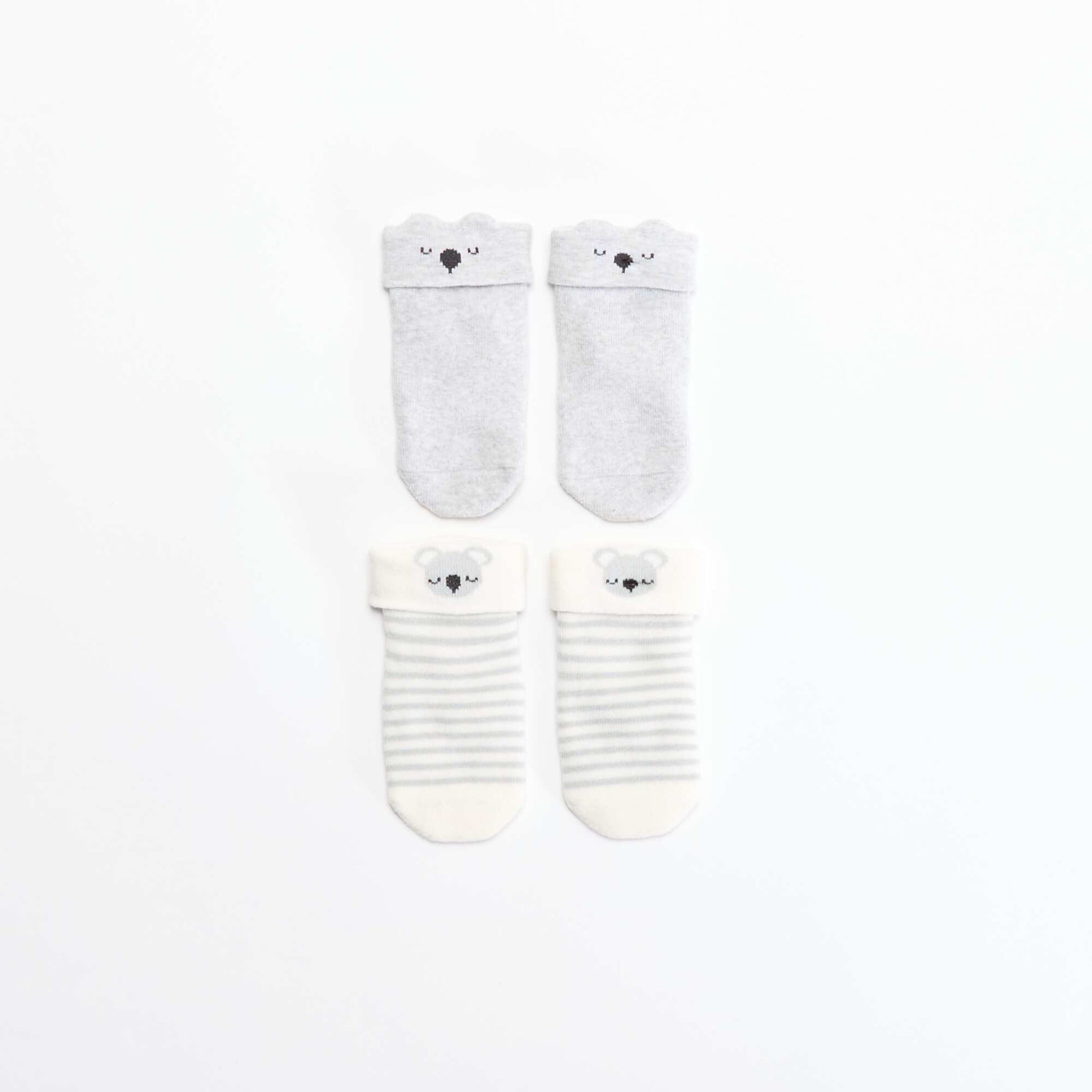 pack de 2 pares de medias para recién nacido GRIS