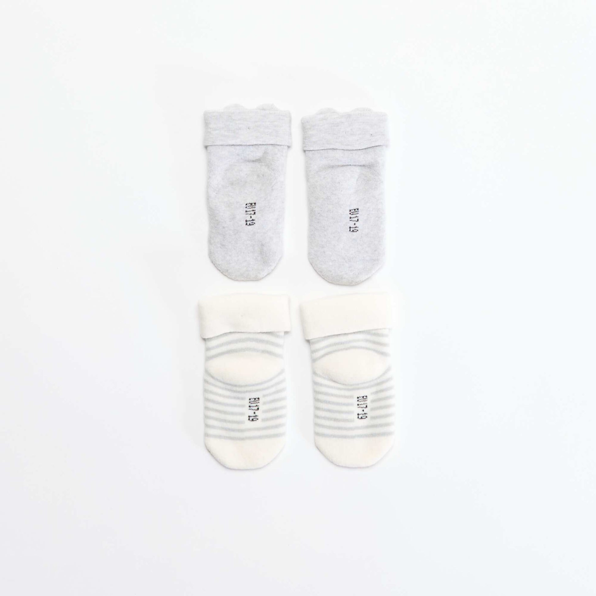 pack de 2 pares de medias para recién nacido GRIS