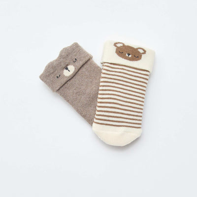 pack de 2 pares de medias para recién nacido MARRON