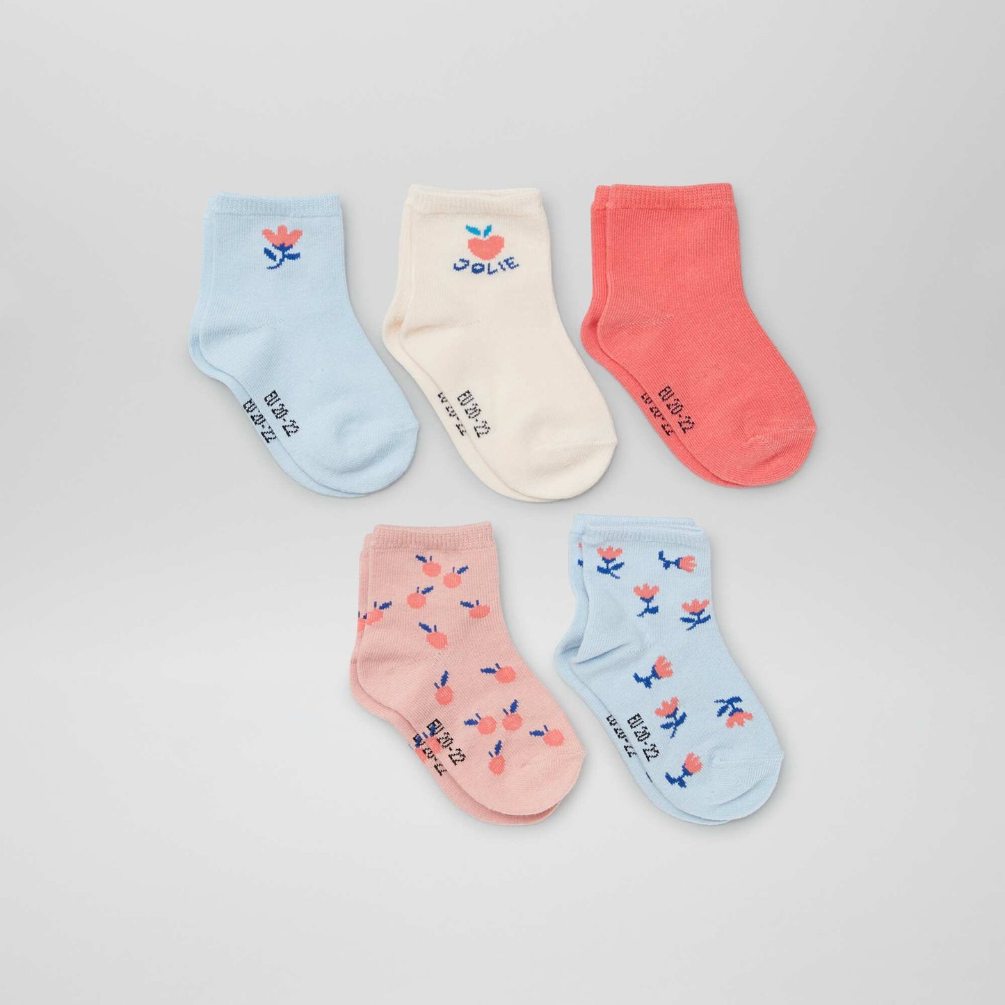 Pack de 5 pares de medias de punto elástico AZUL
