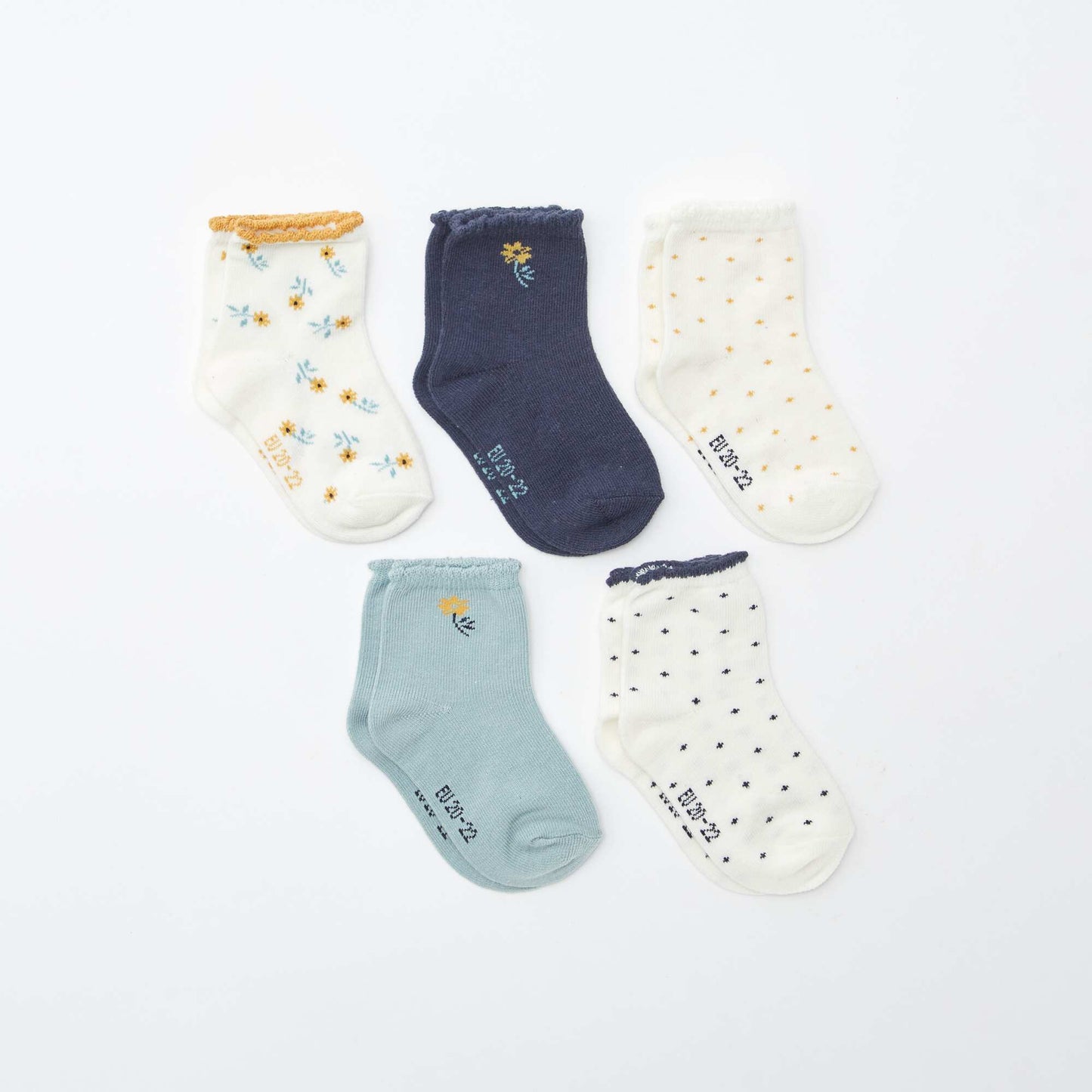 Pack de 5 pares de medias de punto elástico BEIGE