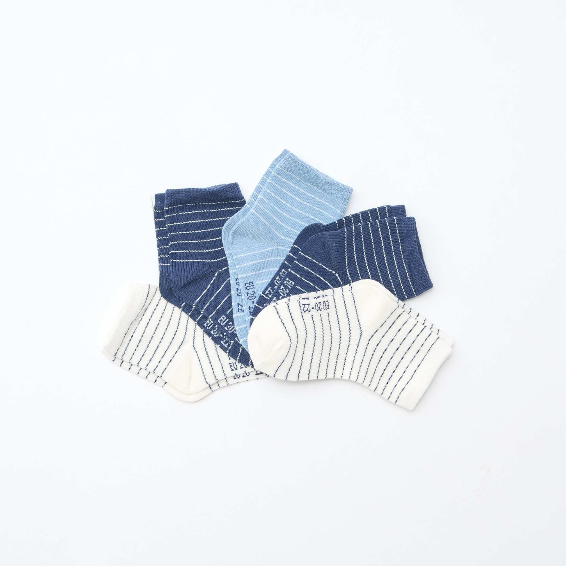 Pack de 5 pares de medias de punto elástico AZUL