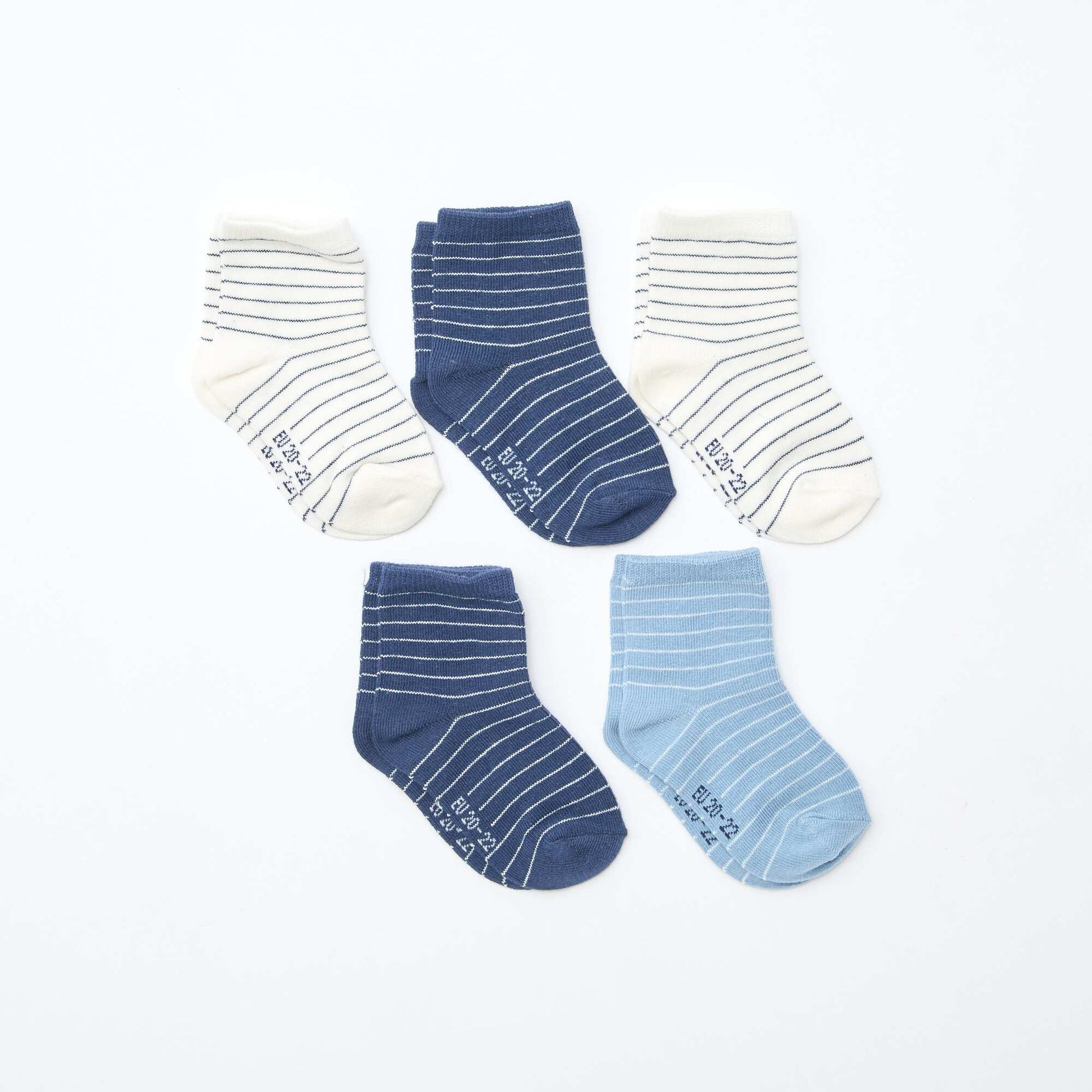 Pack de 5 pares de medias de punto elástico AZUL