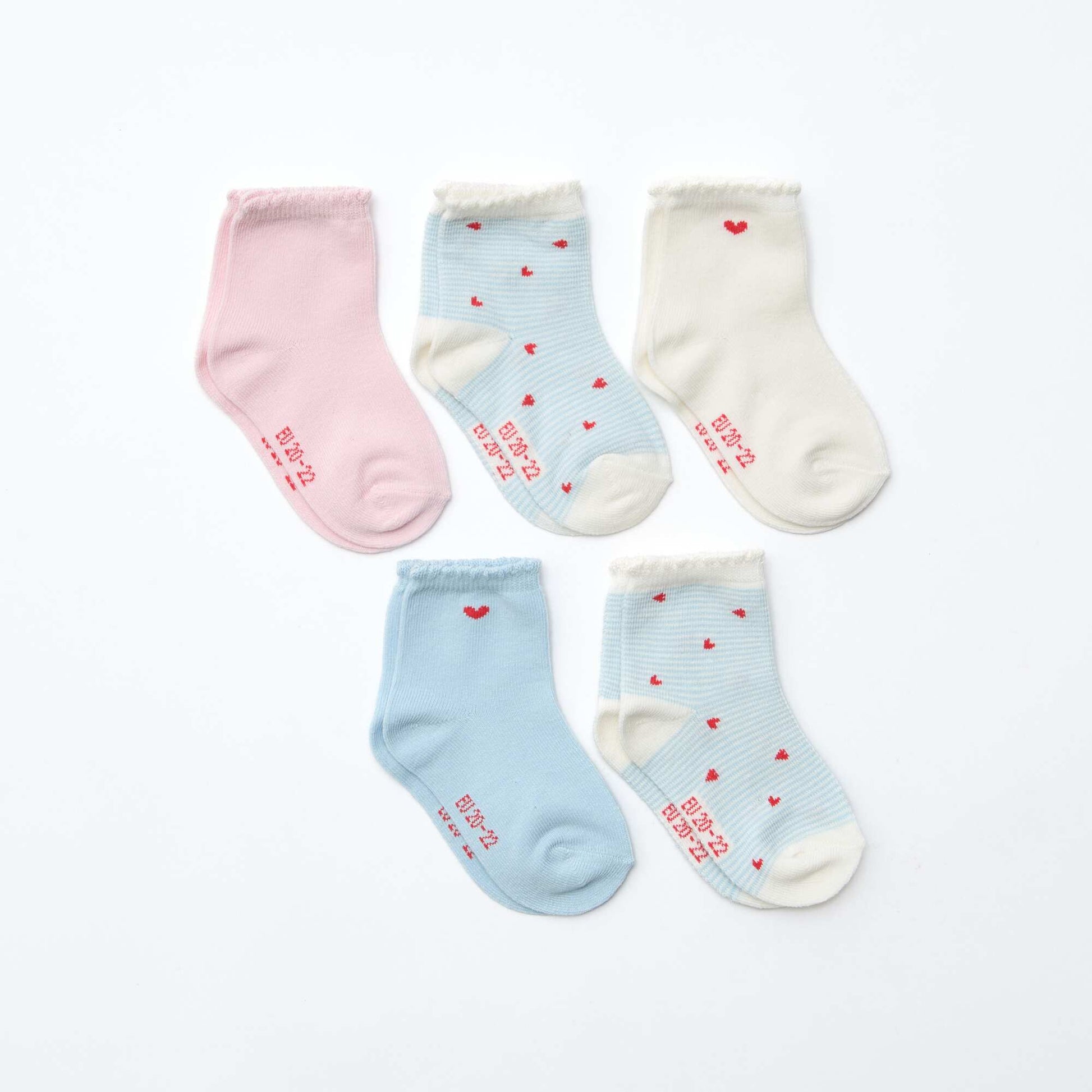 Pack de 5 pares de medias de punto elástico ROSA