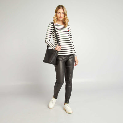 Pantalón maternidad con banda elástica negro