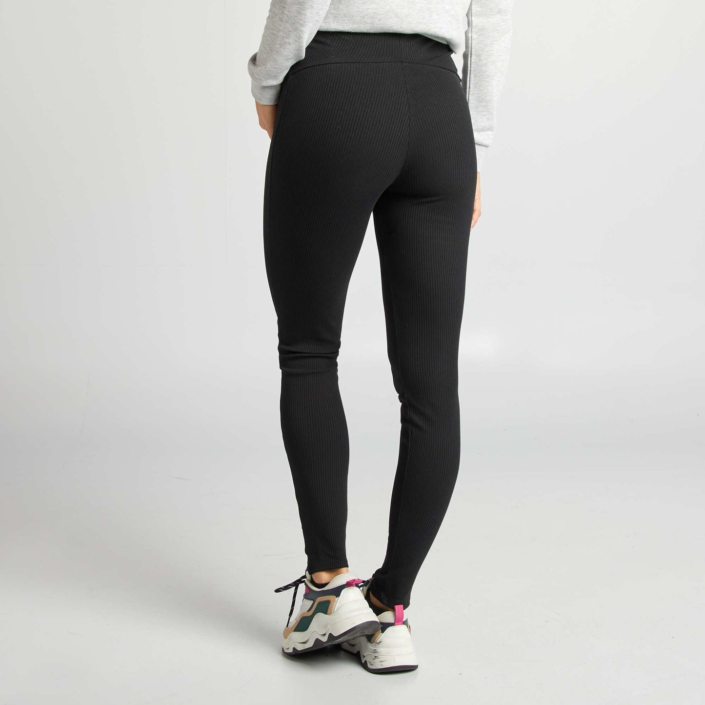 Legging maternidad de canalé NEGRO