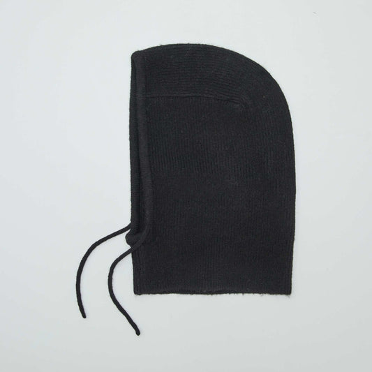Balaclava de punto liso NEGRO
