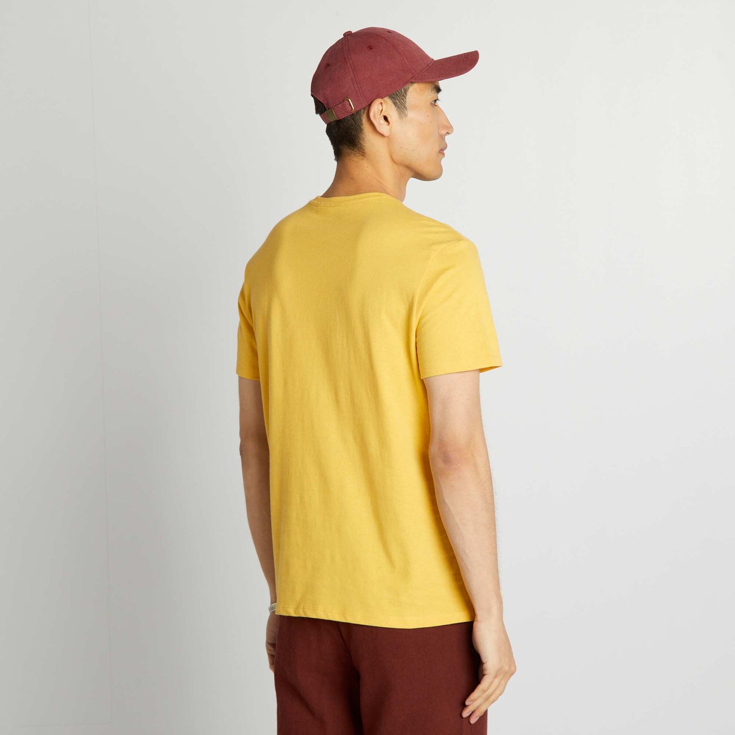 Camiseta de algodón estampada amarillo