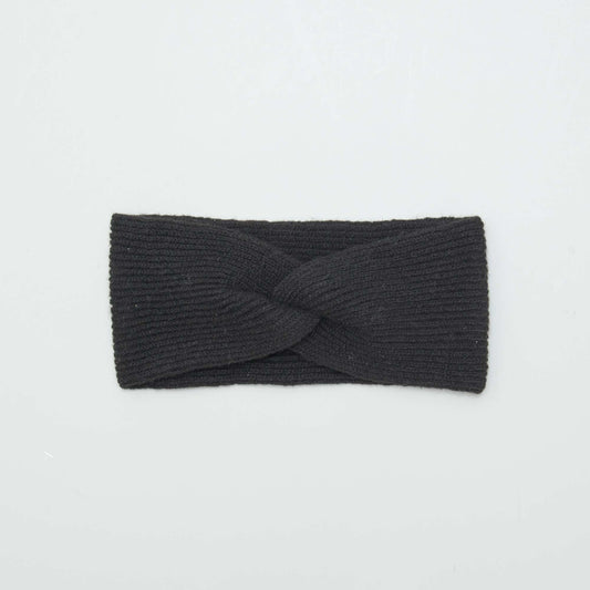 Diadema trenzada de punto NEGRO