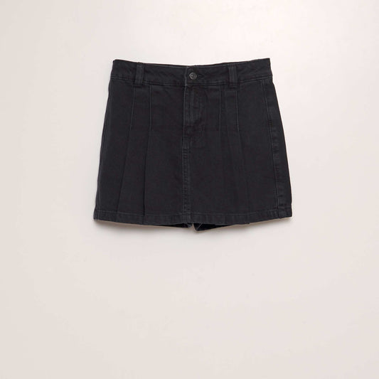 Falda pantalón vaquera mini Negro