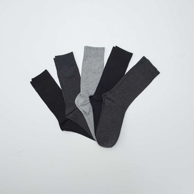 Pack de 5 medias de canalé NEGRO