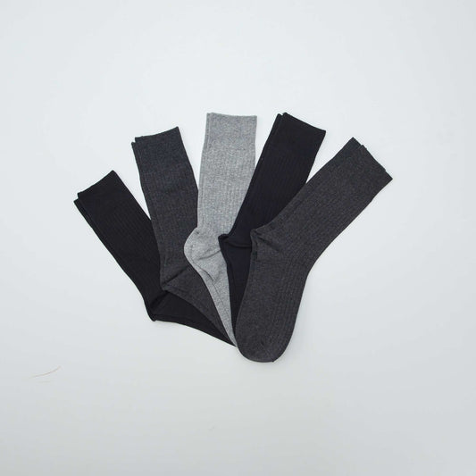 Pack de 5 medias de canalé NEGRO