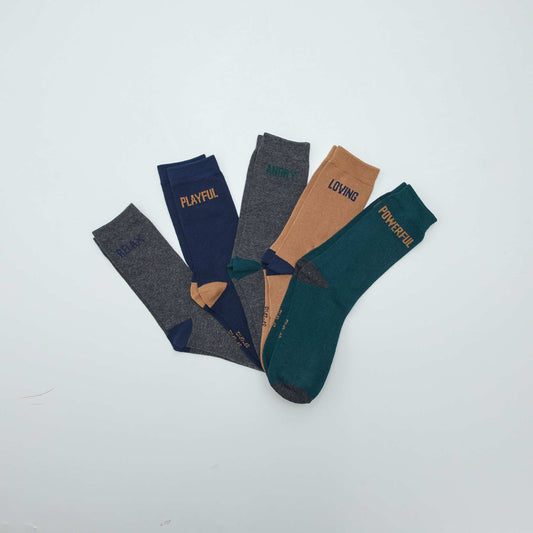 Medias largos de punto - Pack de 5 GRIS