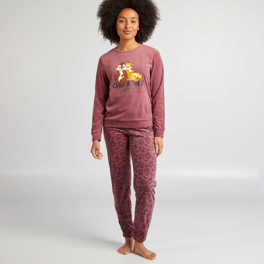 Pijama polar de 2 piezas 'Chip y Chop' ROSA