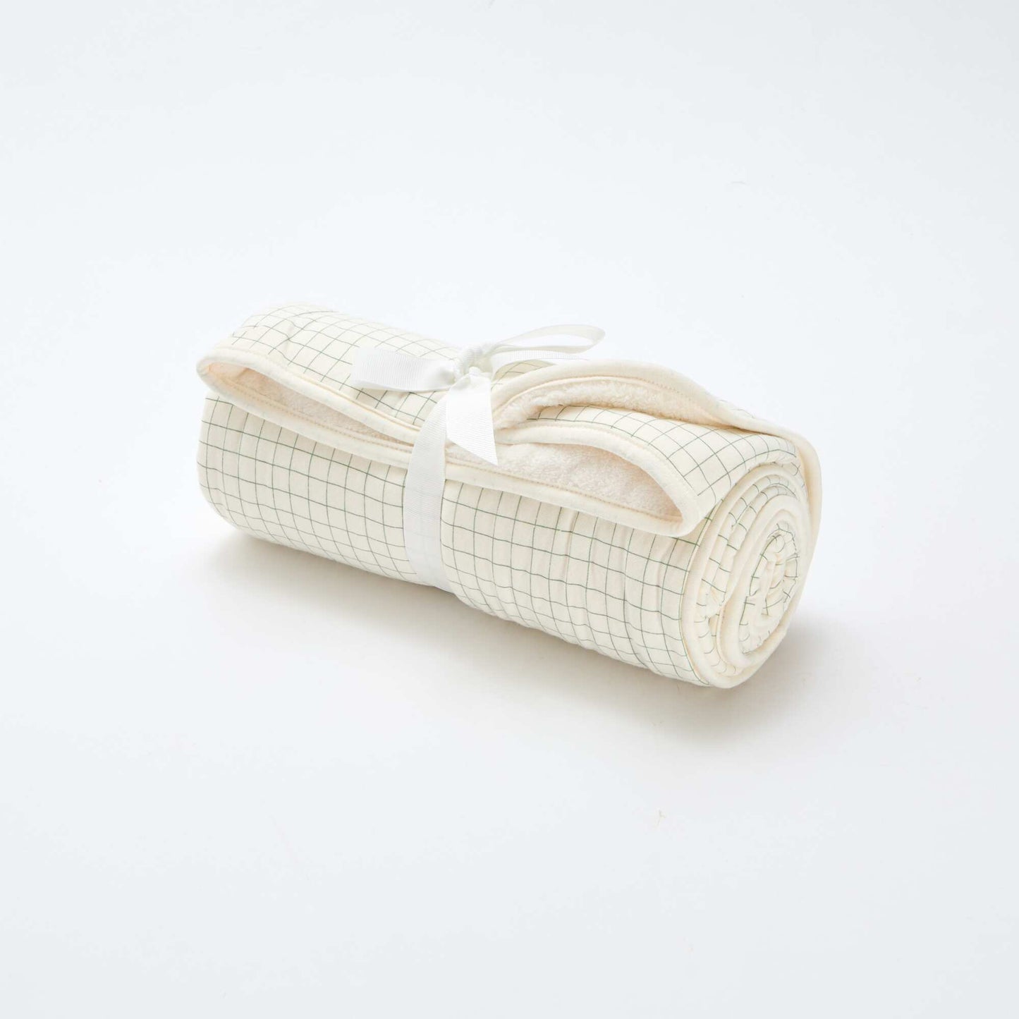 Manta estampada con interior de tejido polar BLANCO