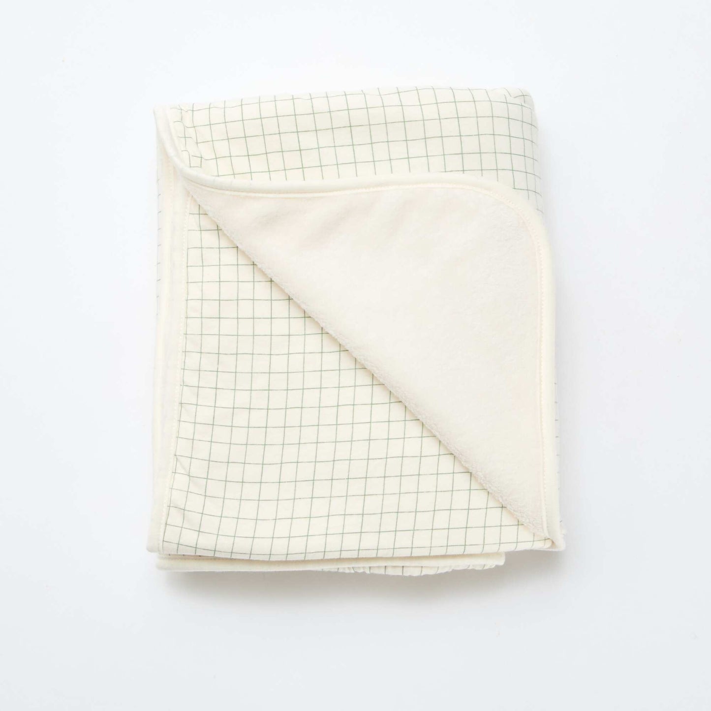 Manta estampada con interior de tejido polar BLANCO