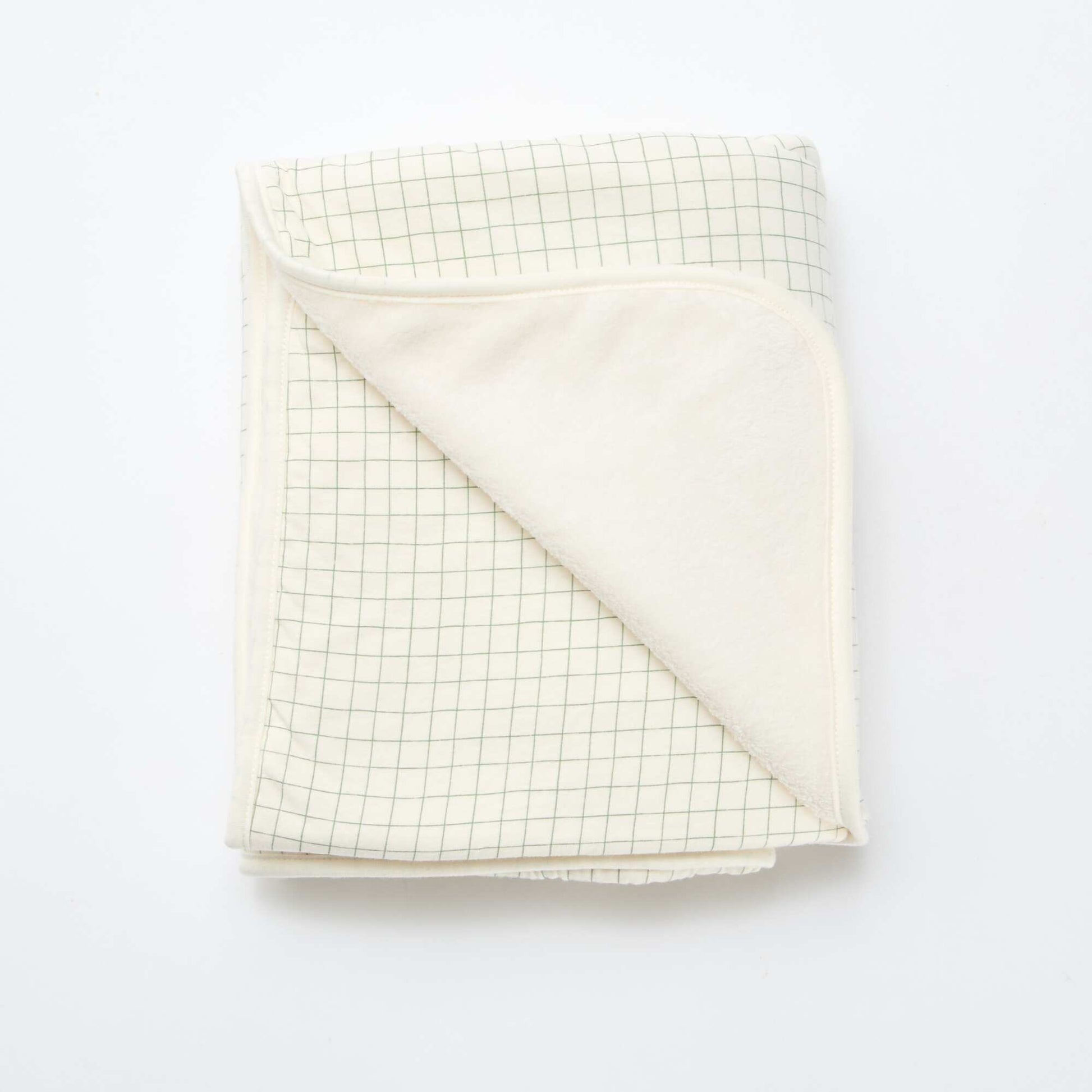 Manta estampada con interior de tejido polar BLANCO