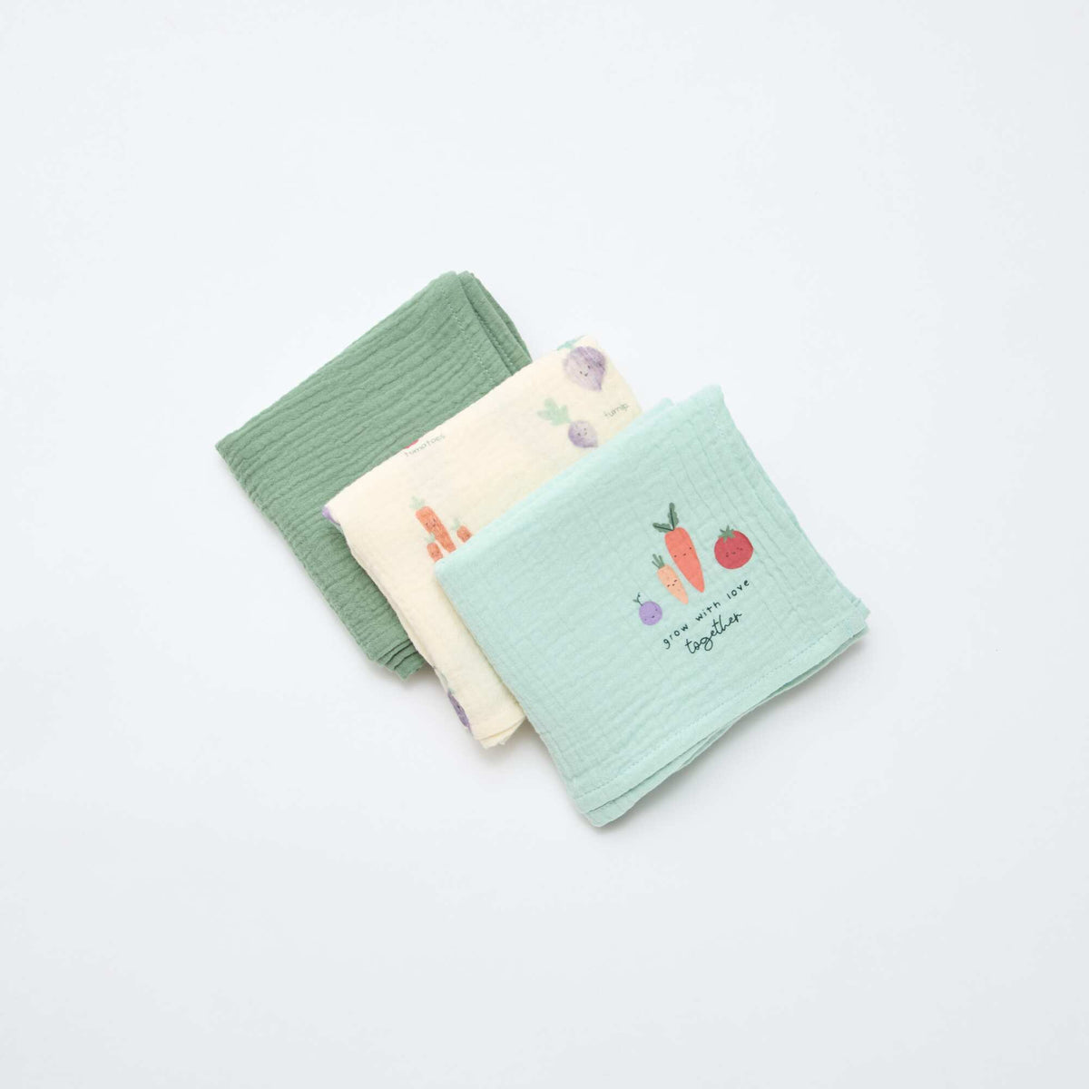 Pack de 3 muselinas para bebé BLANCO