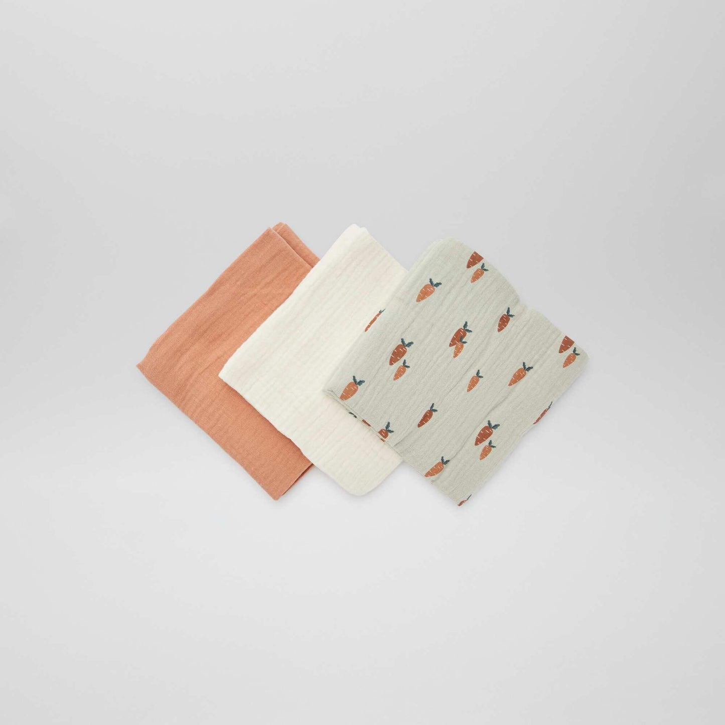 Pack de 3 muselinas para bebé KAKI