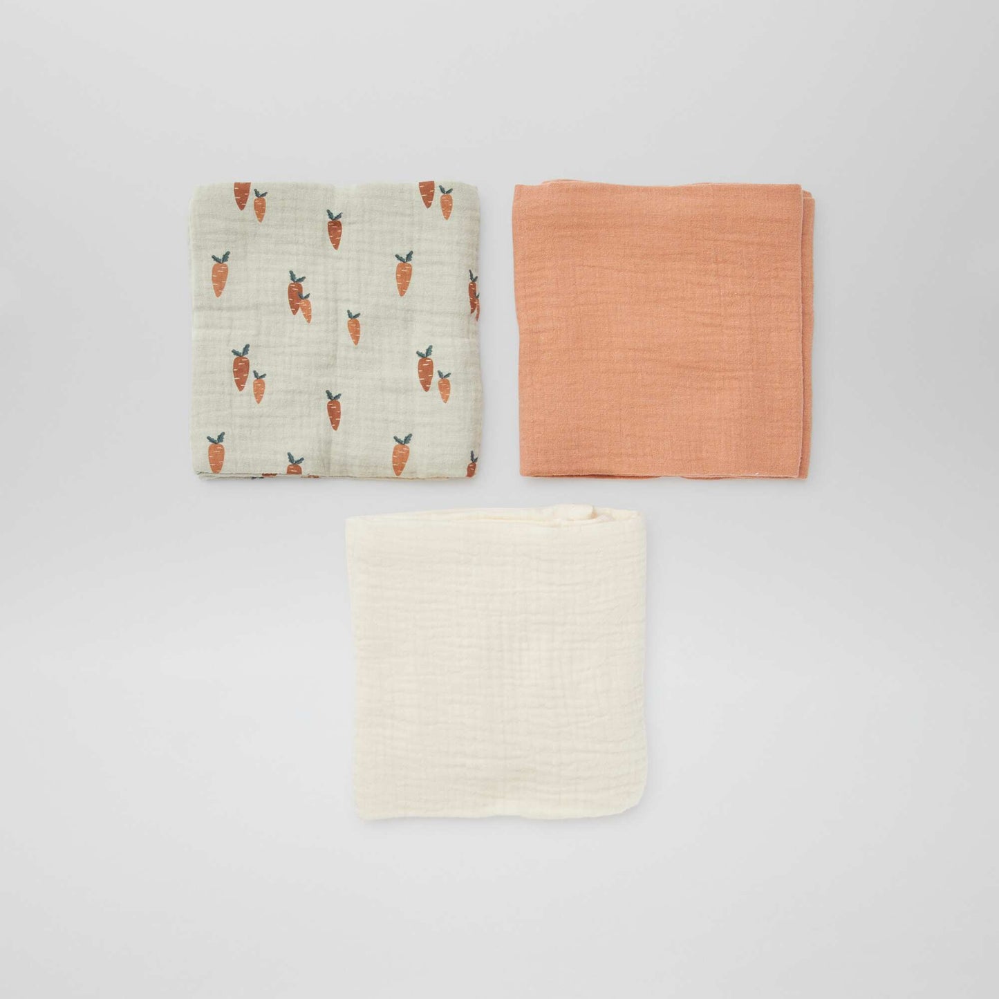 Pack de 3 muselinas para bebé KAKI