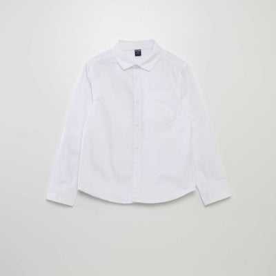 Camisa de manga larga oxford blanco