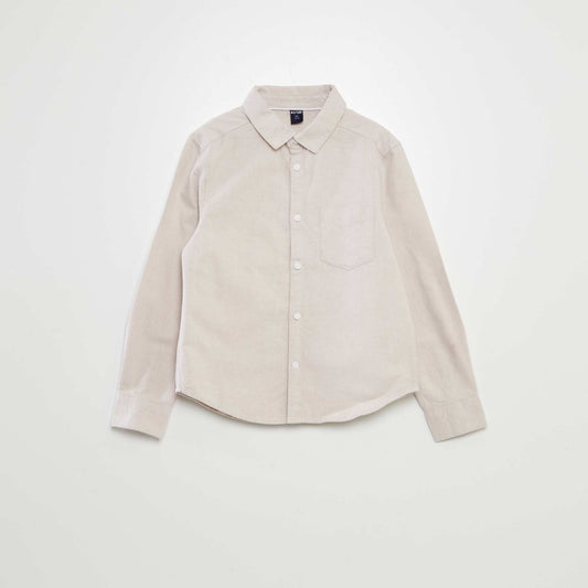 Camisa de manga larga oxford BEIGE