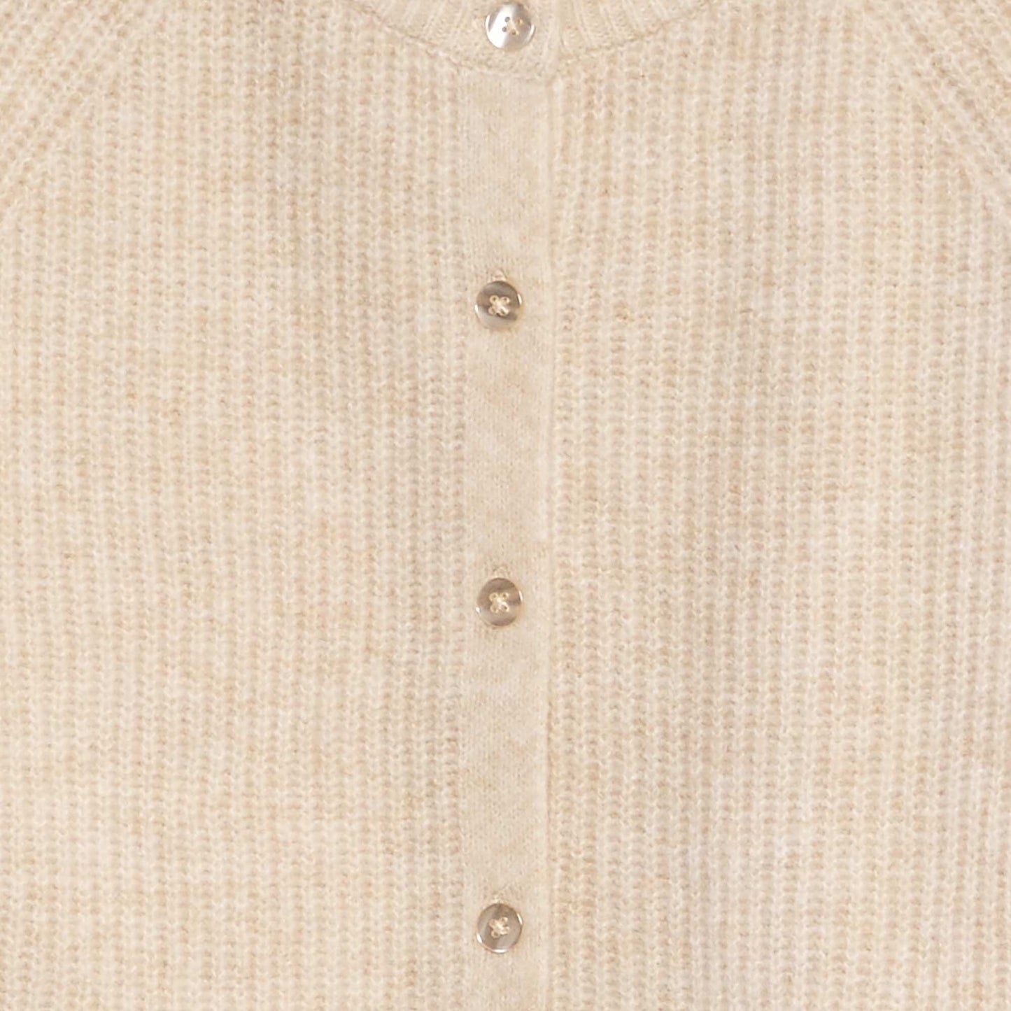 Chaqueta de punto con cuello redondo BEIGE