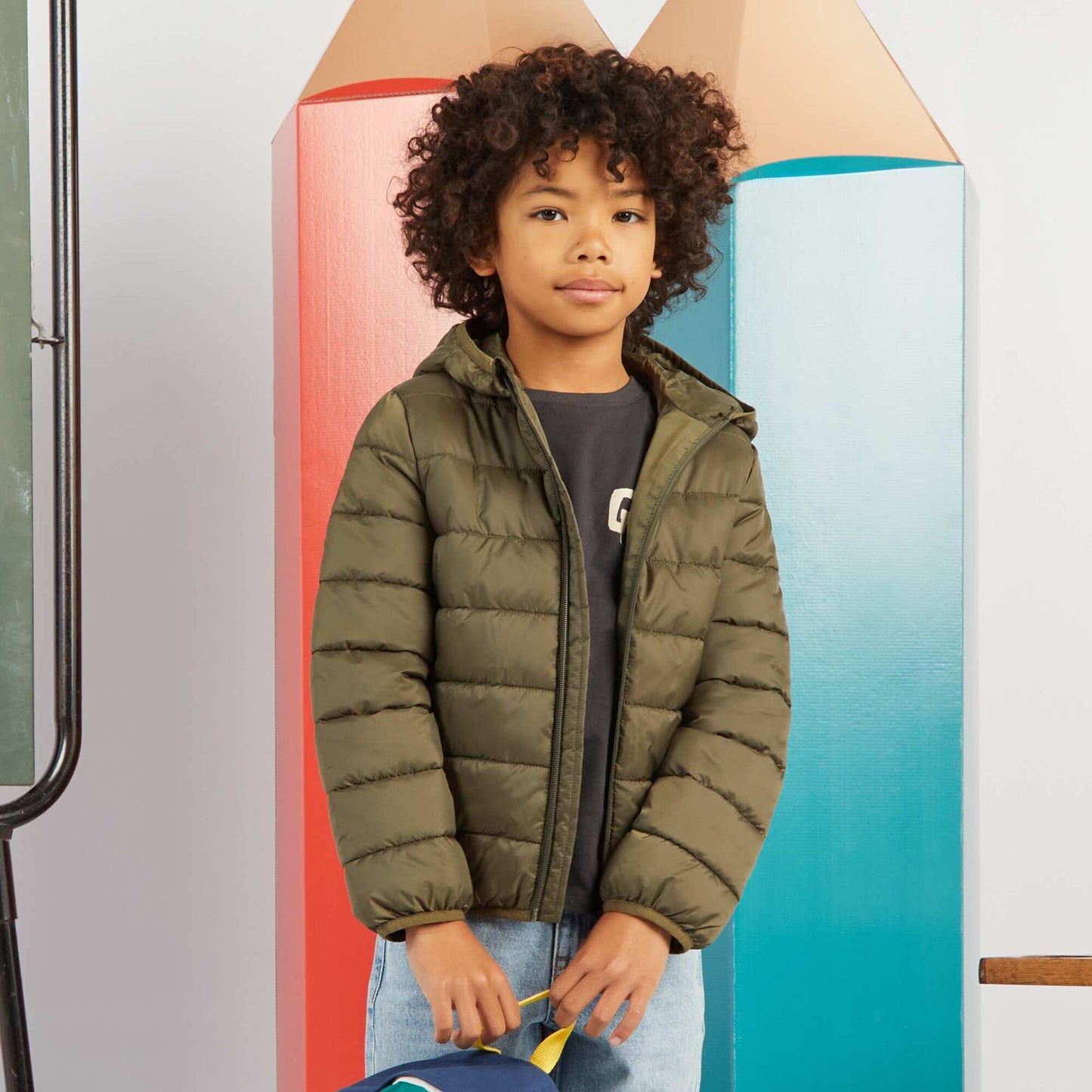 Anorak acolchado con capucha KAKI