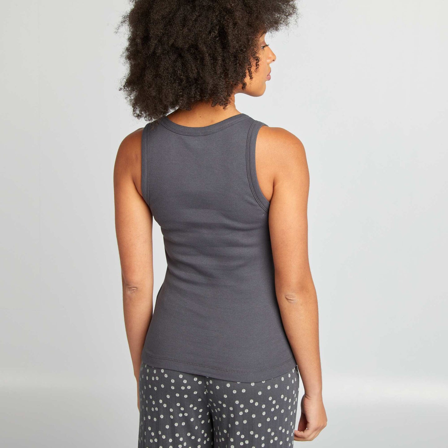 Camiseta de pijama acanalada de tirantes AZUL