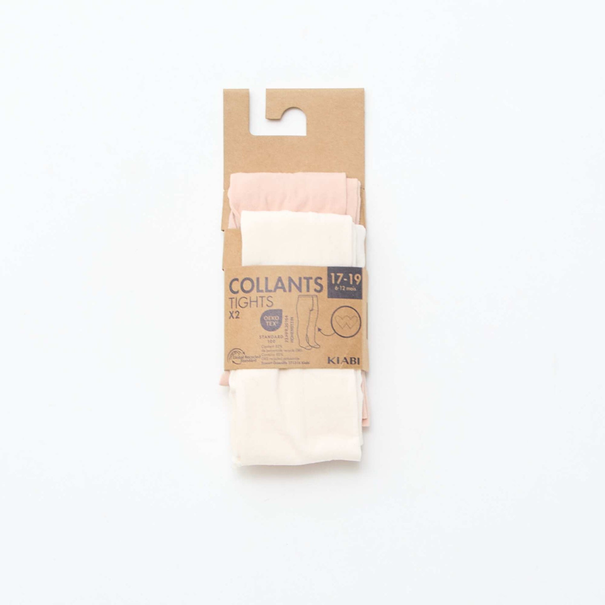 Pack de 2 pares de leotardos ligeros con diseño BLANCO