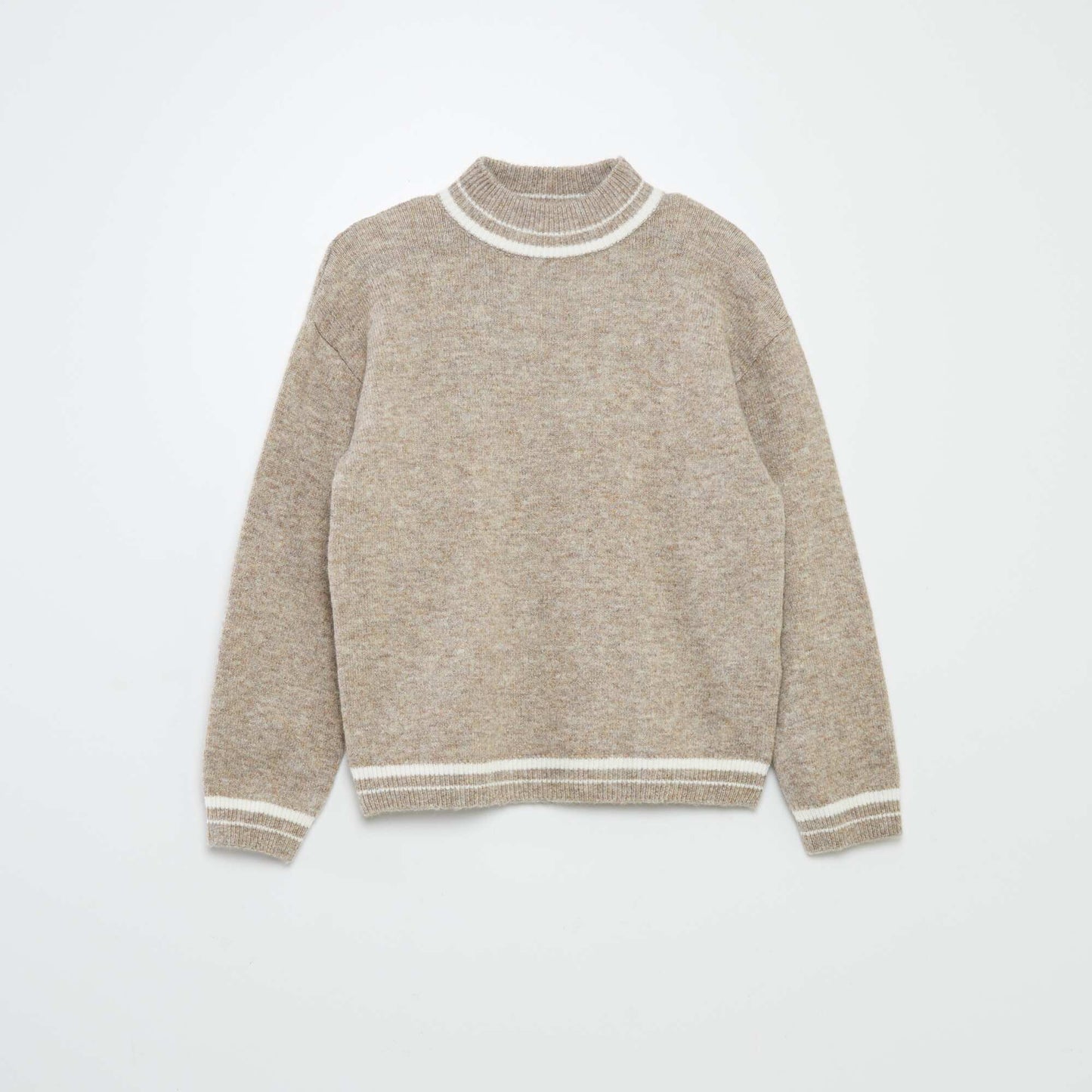 Sweater de cuello alto con rayas GRIS