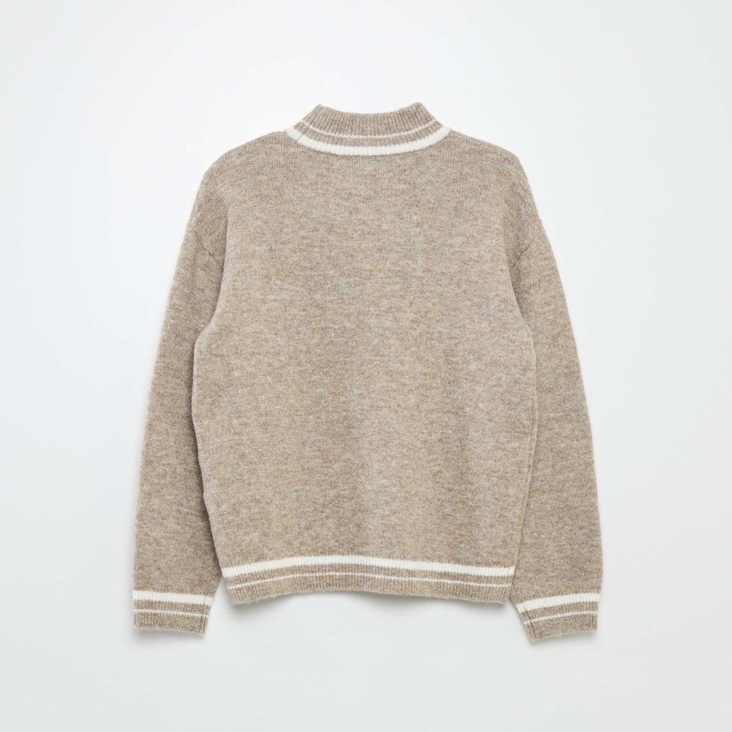 Sweater de cuello alto con rayas GRIS