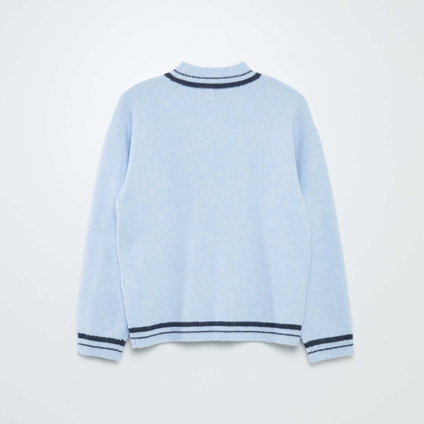 Sweater de cuello alto con rayas AZUL