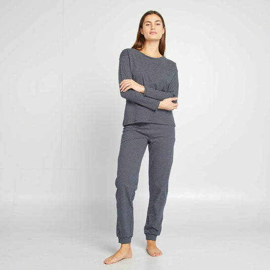 Conjunto de pijama con camiseta + pantalón estampado AZUL