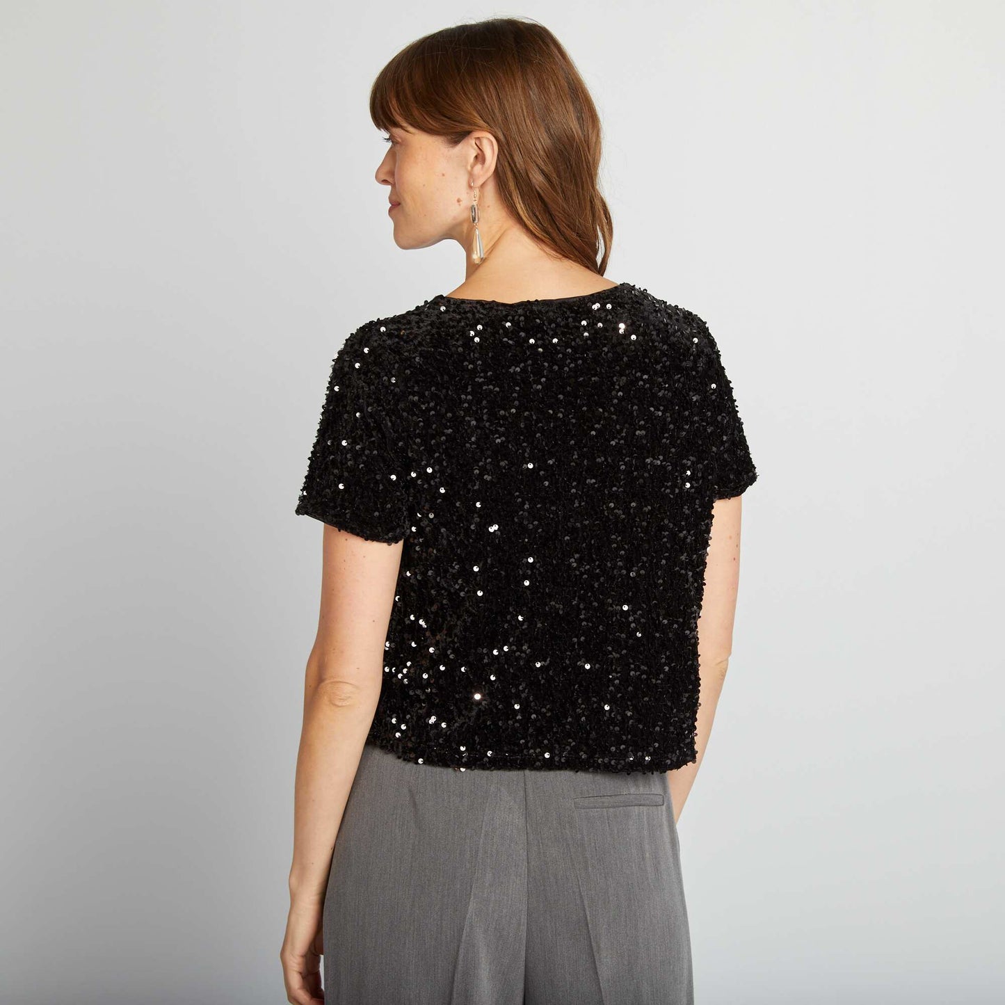 Vestido de fiesta con lentejuelas NEGRO