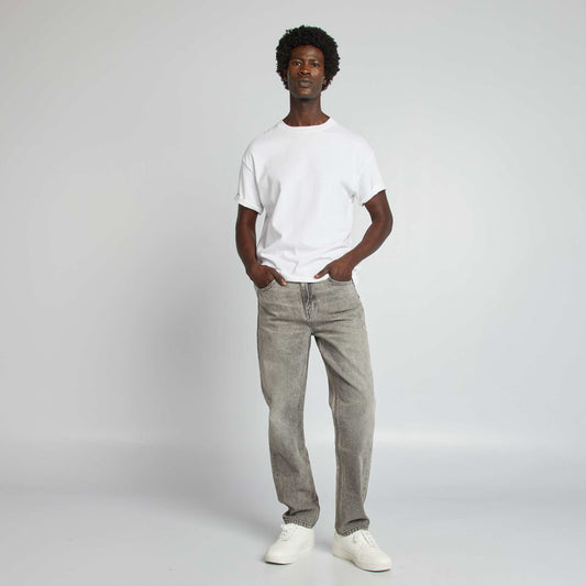 Pantalón jean recto 5 bolsillos GRIS
