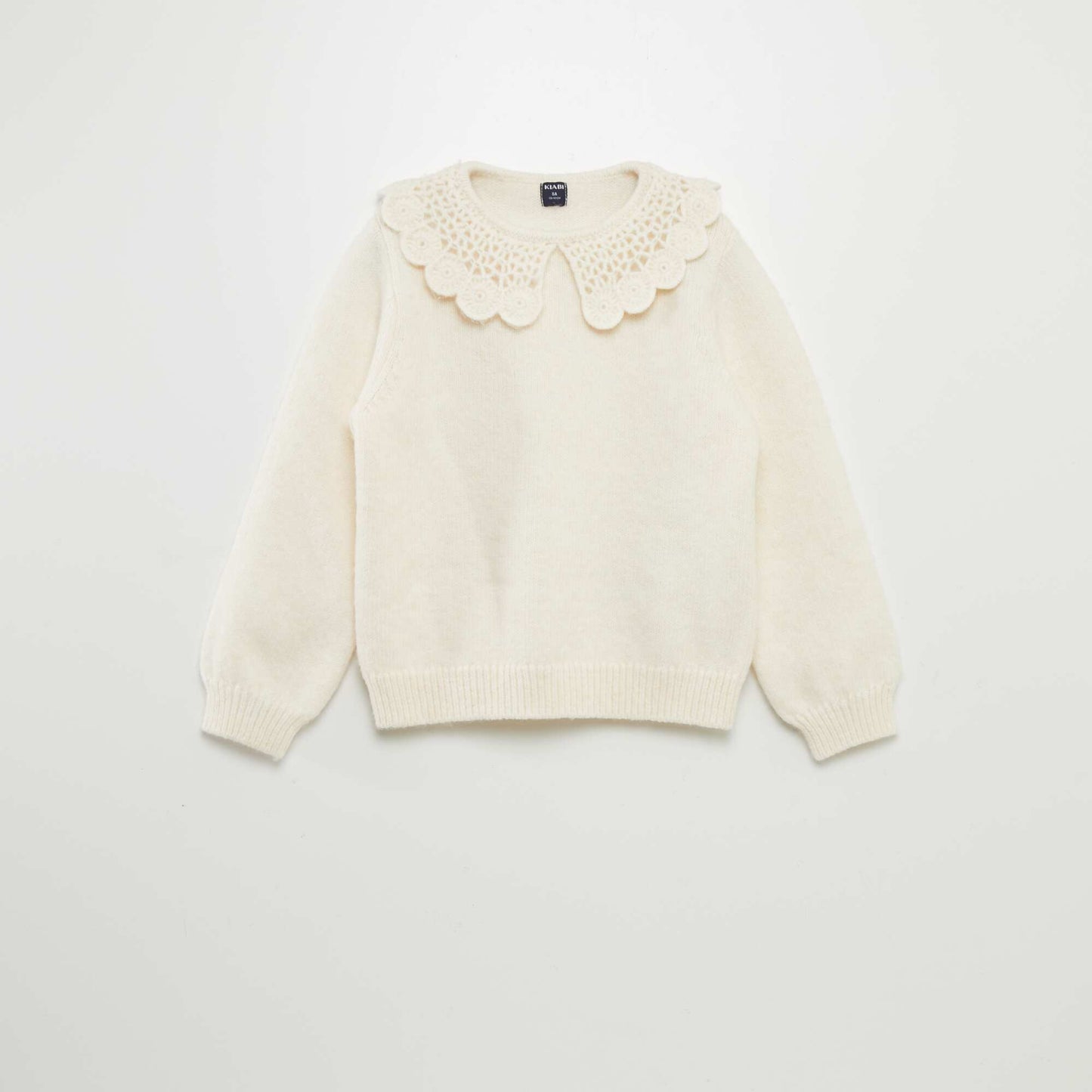 Sweater de punto con cuello bebé BLANCO