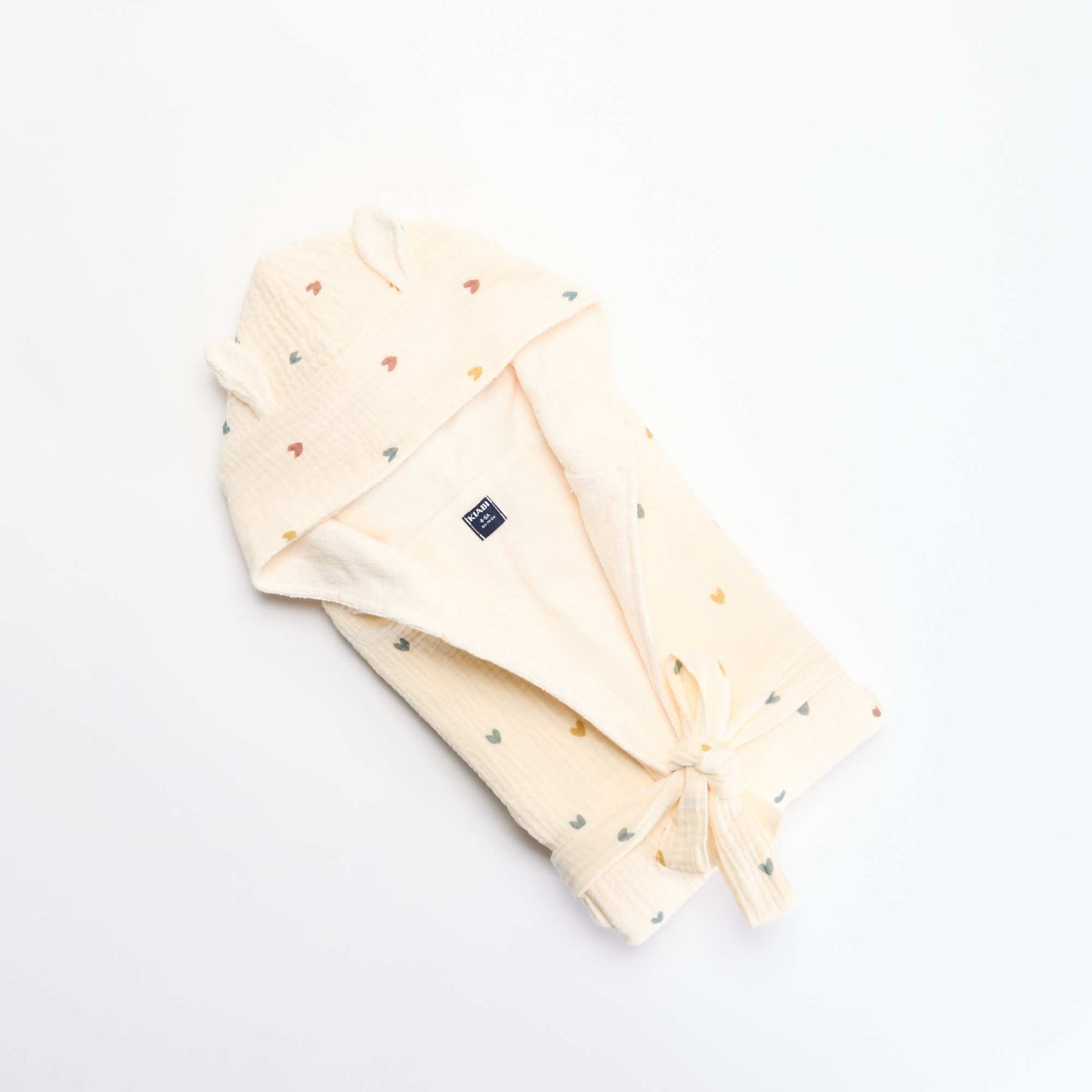 Albornoz de rizo y gasa de algodón - Kiabi Home BEIGE