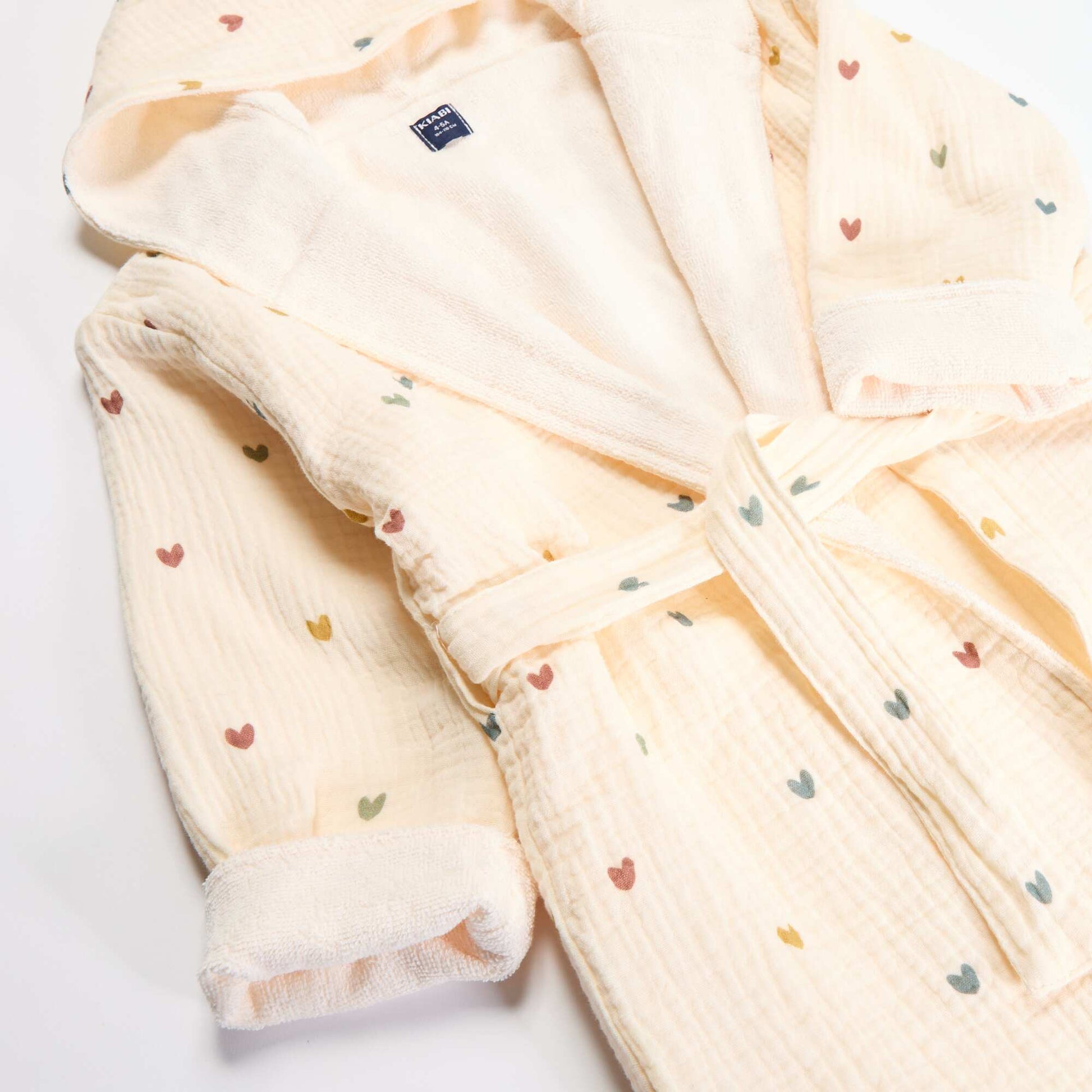 Albornoz de rizo y gasa de algodón - Kiabi Home BEIGE