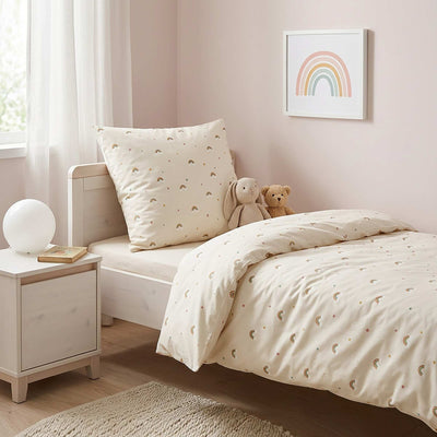 Funda nórdica (140 x 200cm) + funda de almohada - 2 piezas BEIGE