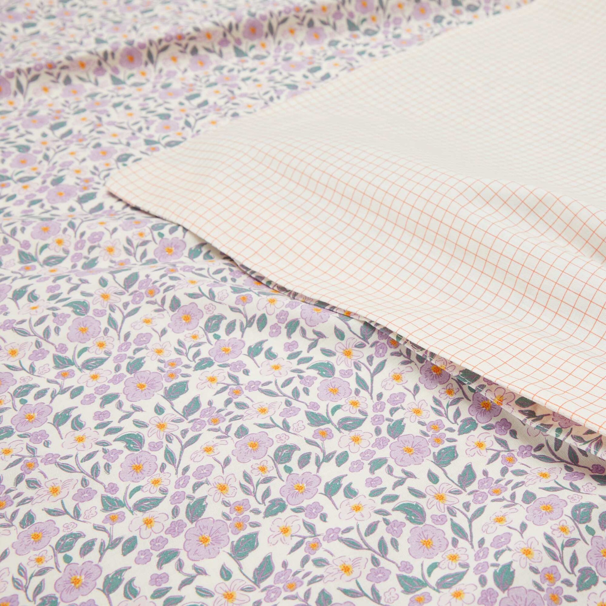 Juego de cama funda nórdica (140 x 200 cm)  + funda de almohada 2 piezas PURPURA