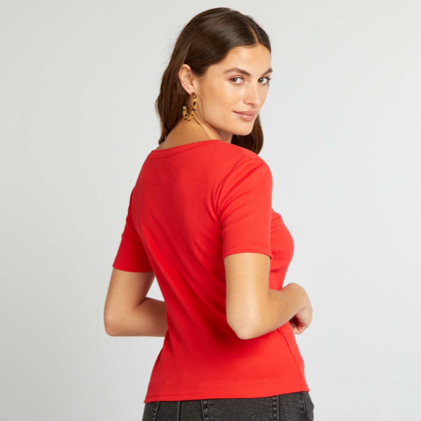 Camiseta de canalé de fantasía ROJO