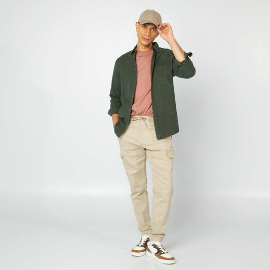 Pantalón multibolsillos liso BEIGE