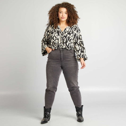 Blusa estampada NEGRO