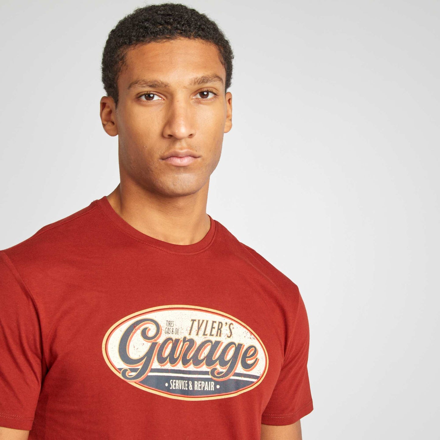 Camiseta estampada de manga corta ROJO