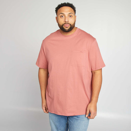 Camiseta de manga corta con bolsillo en el pecho ROSA