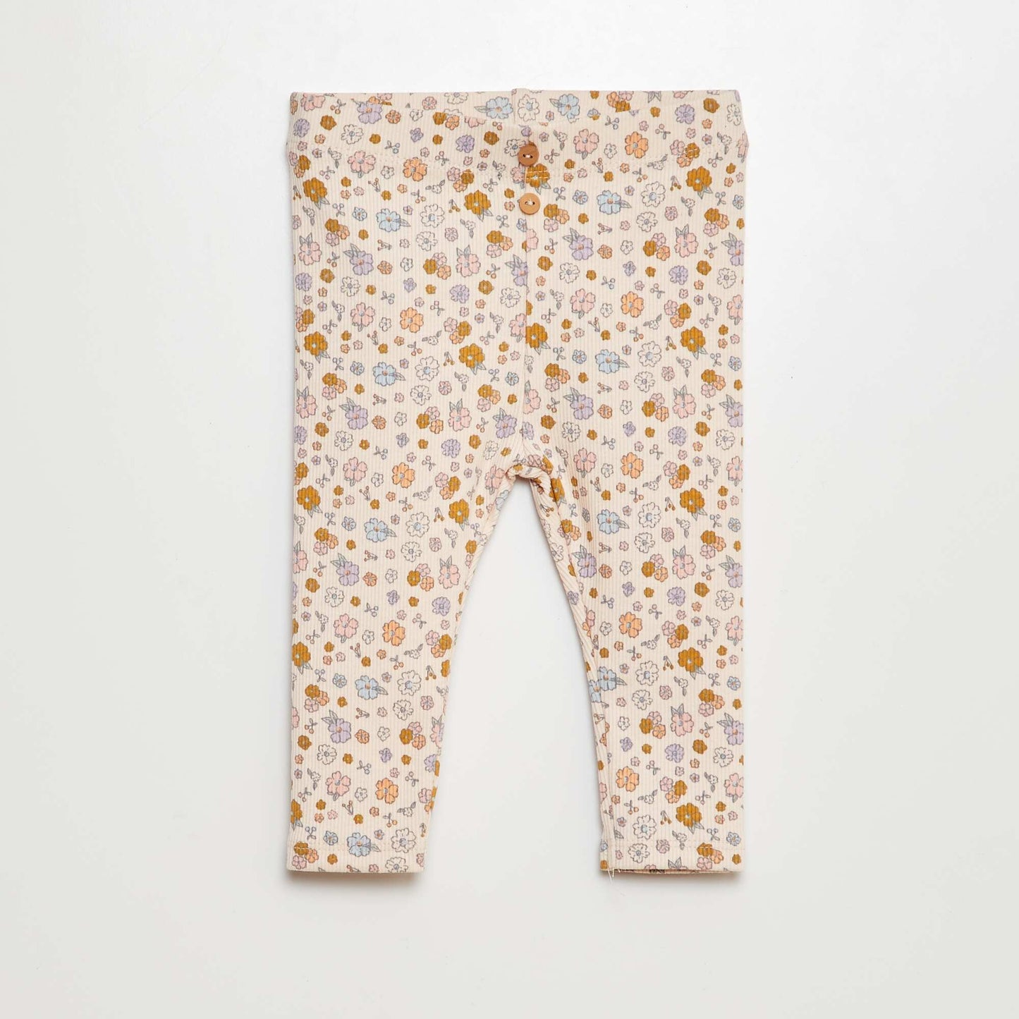 Legging de canalé con botones ROSA