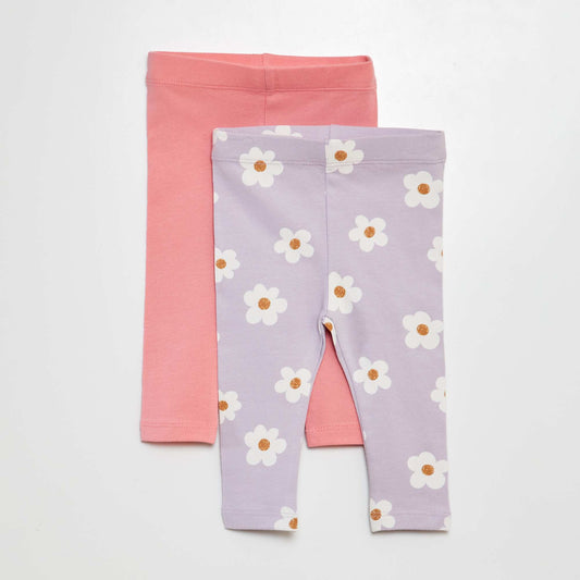 Legging largo con estampado - 2 piezas PURPURA