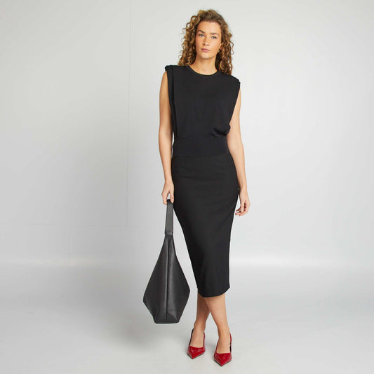 Falda midi NEGRO